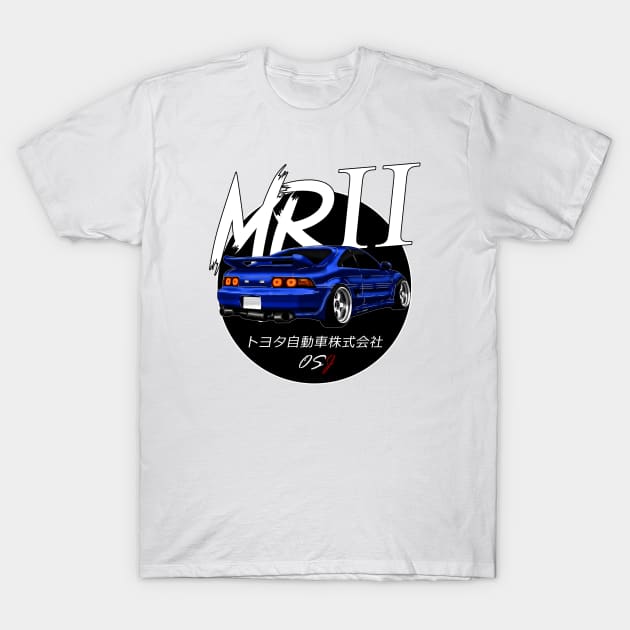 JDM MR2 Blue Black Sun Edition T-Shirt by OSJ Store